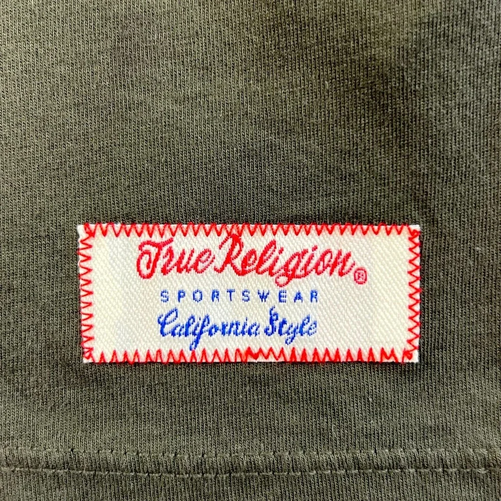 True‎ Religion Graphic T-Shirt Peace Sign FREEDOM Olive Green Men's Size 2XL VTG